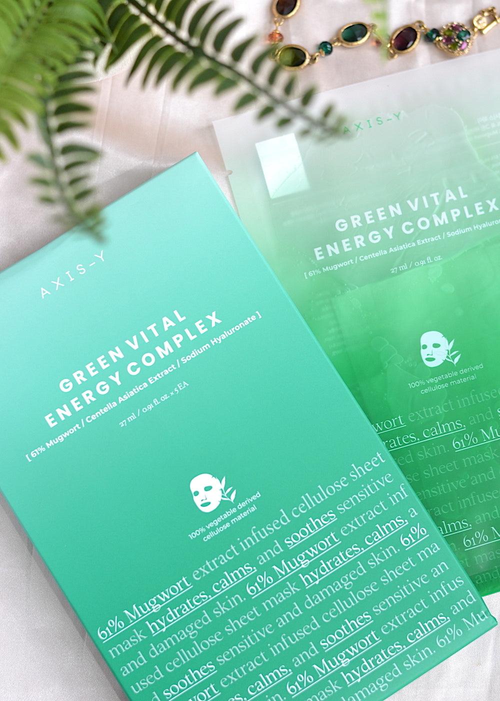 AXIS-Y 61% Mugwort Green Vital Energy Complex Sheet Mask 27ml x 5pcs (FACE MASK)