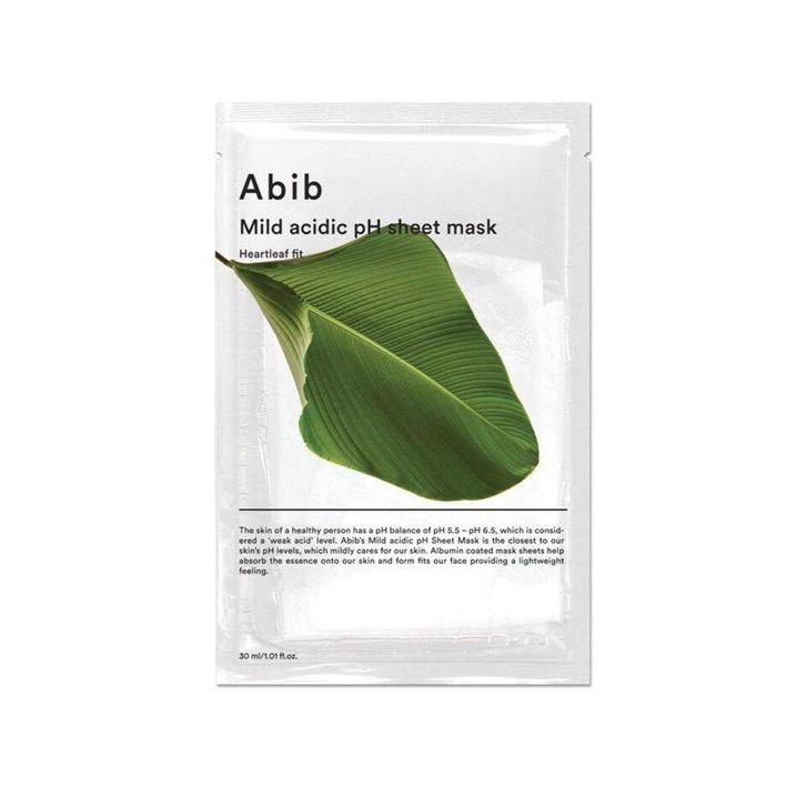 Abib Mild Acidic pH Sheet Mask Heartleaf Fit 30ml X 10pcs (Facial Mask)
