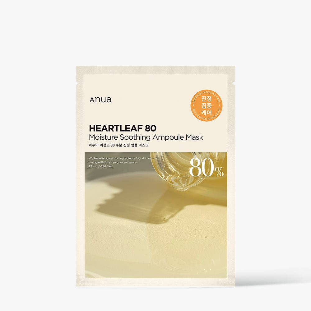 Anua HEARTLEAF 80 MOISTURE SOOTHING AMPOULE MASK 27ml X 10ea (Facial Mask)